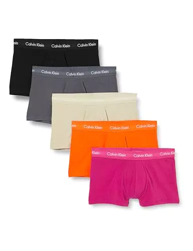 Calvin Klein Low Rise Trunk 5Pk, Hombre, Fl/Irn Gte/Bl/Eclps/Festivl Fsc