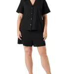 Calvin Klein Mujer Conjunto de Pijama Corto, Negro,