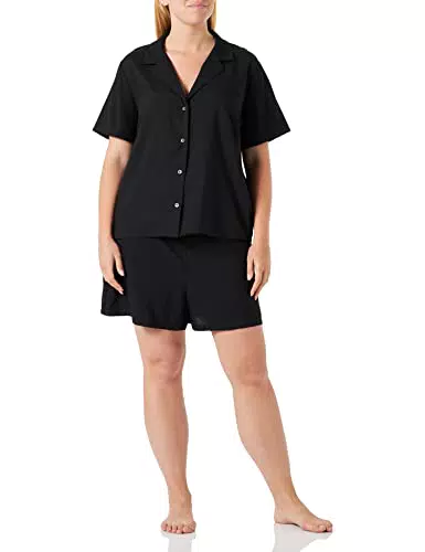 Calvin Klein Mujer Conjunto de Pijama Corto, Negro,