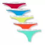 Calvin Klein Thong 5Pk 000QD3585E, Tangas para Mujer