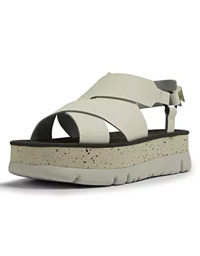 Camper Oruga Up-K201399, Sandalia Mujer, Blanco