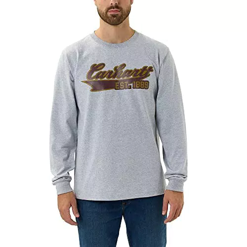 Carhartt Camiseta de Manga Larga con Texto en inglés «Relaxed Fit» Work Utility
