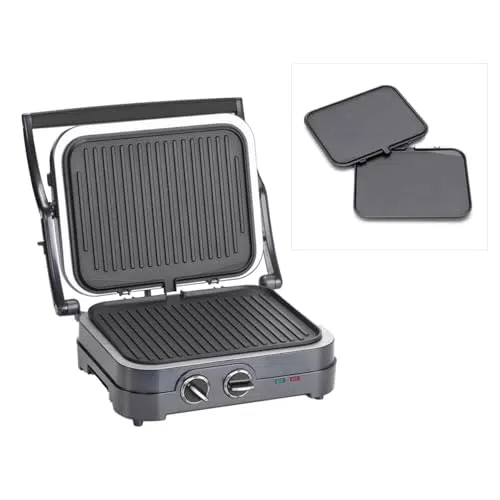 Cuisinart GR47BE Plancha y Grill, Placas Intercambiables Antiadherentes