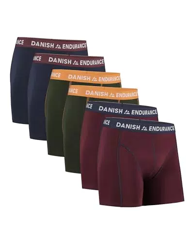DANISH ENDURANCE 6 Pack Calzoncillos Hombre Bóxer de Algodón Elástico