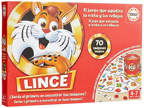 Educa - Lince 70 Imágenes, El Juego de Mesa Que agudiza la Vista y los Reflejos Mientras te diviertes con la Familia y Amigos