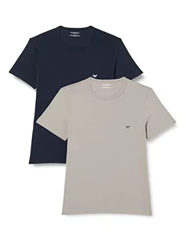Emporio Armani 2-Pack Crew T-Shirt Essential Core Logoband Camiseta Interior Hombre