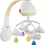 Fisher-Price Móvil Nubes y Lunas, juguete de cuna proyector para bebé recién nacido