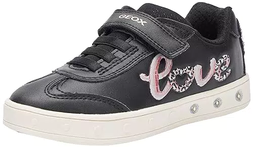Geox J Skylin Girl, Zapatillas Niñas, Black Lt Pink