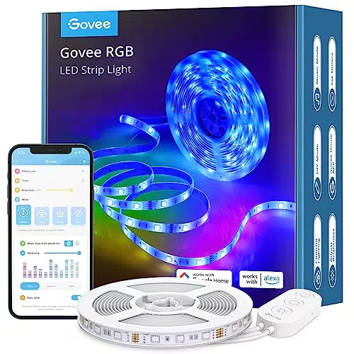 Govee Tiras LED Alexa 5m, Luces LED Habitacion WiFi Inteligente RGB Funciona con Alexa