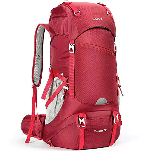 HOMIEE Mochila de Senderismo 50L Macutos de Senderismo Impermeable Multifuncional Unisex Mochilas de Marcha Adecuada para Senderismo