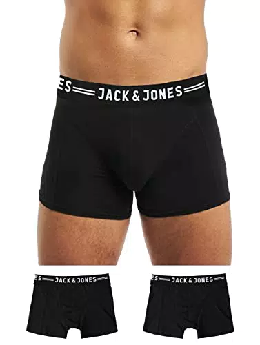 Jack & Jones Hombre Sense 3 Pack Cintura Boxer Scrots - Negro - XX