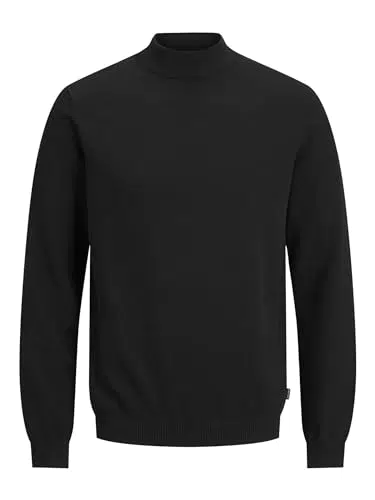 Jack & Jones Jjeemil Punto Mock Neck Sn Suéter, Negro