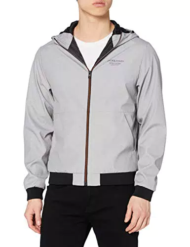 Jack & Jones Jjeseam - Chaqueta Con Capucha Hombre, Light Grey