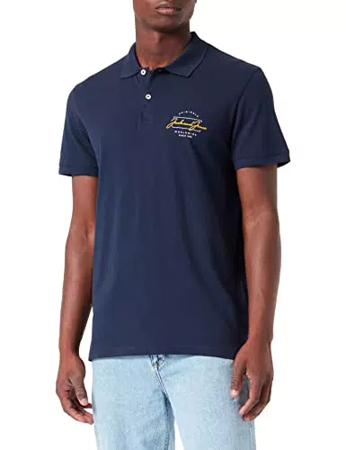 Jack & Jones Jorelden Polo SS Fst, Azul Marino, M para Hombre
