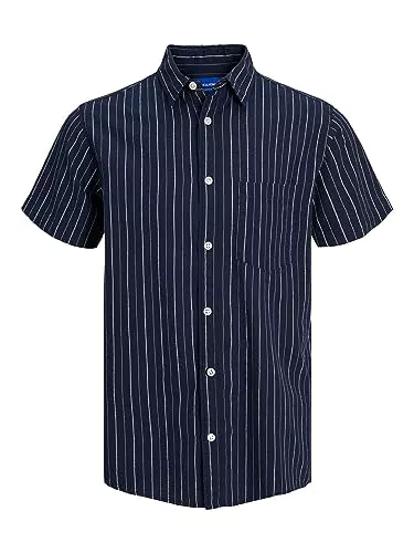 JACK & JONES Jortulum Linen Camiseta SS Camisa de Manga Corta
