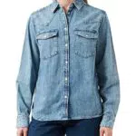 JJXX Jxsophi LS Noos-Camiseta Vaquera Blusa, Mezclilla De Color Azul Claro