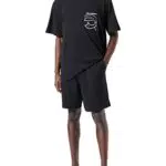 KARL LAGERFELD Hombre Conjunto de pantalón corto y camiseta Ikonik 2.0 Negro