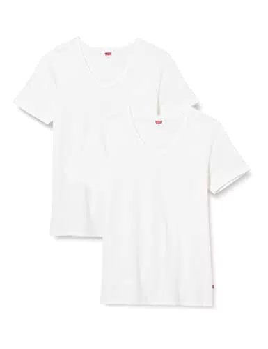 Levi's Levis Men V-Neck 2p T-Shirt, Blanco, S para Hombre