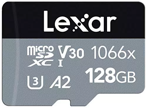 Lexar Professional 1066x Tarjeta Micro SD 128GB, microSDXC UHS-I Serie Silver