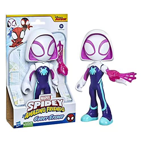 Marvel Spidey and His Amazing Friends - Figura Gigante de Ghost-Spider de 22.5 cm - Juguete para niños a Partir de 3 años