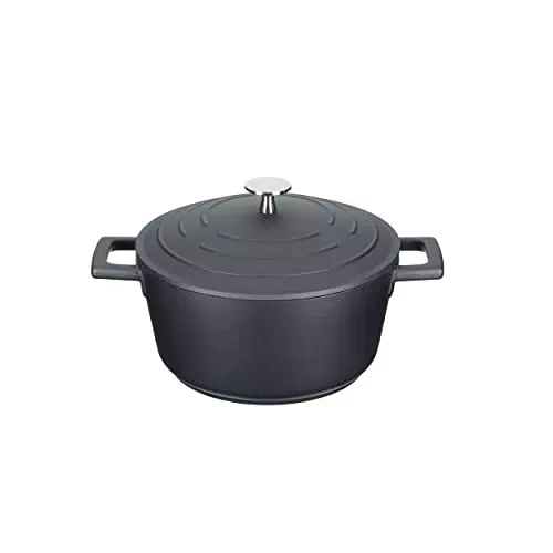 MasterClass Cazuela Pequeña con Tapa 2.5L/20cm, Aluminio Fundido Ligero