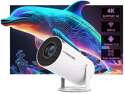 Mini proyector portátil Auto Keystone, proyector Inteligente 4K/ 200 ANSI con WiFi 6