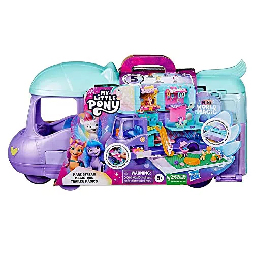 My Little Pony Mini Mundo Mágico - Mare Stream - Set de Juego de Autocaravana armable - Edad: A Partir de 5 años