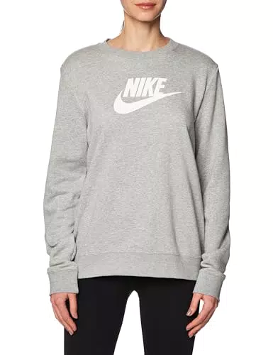 NIKE DQ5832-063 W NSW Club FLC GX STD Crew Sweatshirt Mujer DK Gray Heather/White Tamaño