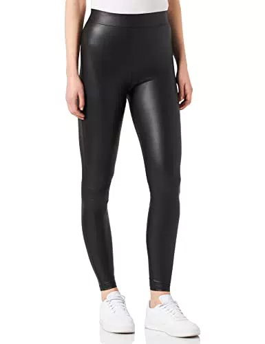 ONLY Coated Leggings Polainas, Black, XL para Mujer