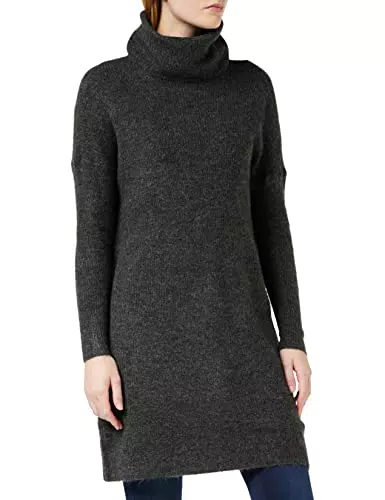 ONLY Onljana L/s Cowlneck Dress Wool Knt Vestido, Gris