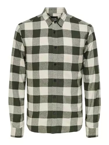 ONLY & SONS Onsgudmund LS Checked Camiseta Noos Camisa