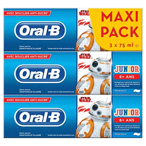 Oral-B Manual Junior De Star Wars Pasta De Dientes, 6+ Años 3 Unidades 225 ml