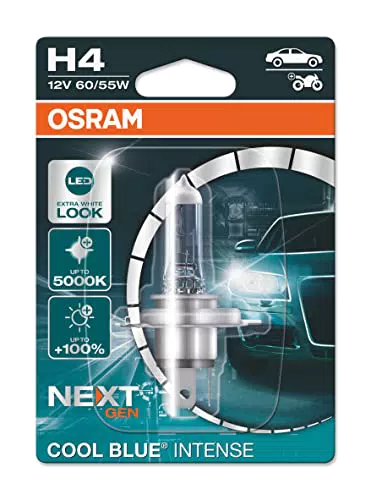 OSRAM COOL BLUE INTENSE H4, +100% más de brillo, hasta 5000 K
