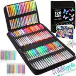 Paquete de 120 Bolígrafos de Gel con Purpurina, 60 Boligrafos Bonitos con 60 Recambios de Bolígrafos de Gel para Colorear Adultos y Dibujar Garabatear