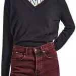 Pepe Jeans Donna V Neck Pullover Sweater, Negro, S para Mujer