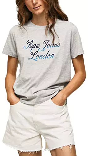 Pepe Jeans Mara T-Shirt, Gris, M para Mujer
