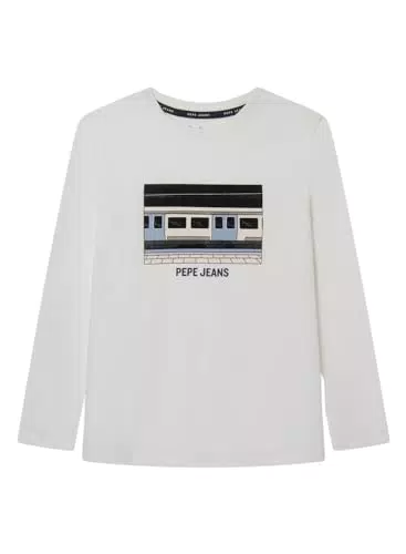Pepe Jeans Nealson tee T-Shirt, Blanco, 6 Years Niño