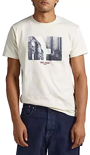 Pepe Jeans Worth T-Shirt, Beige, S para Hombre