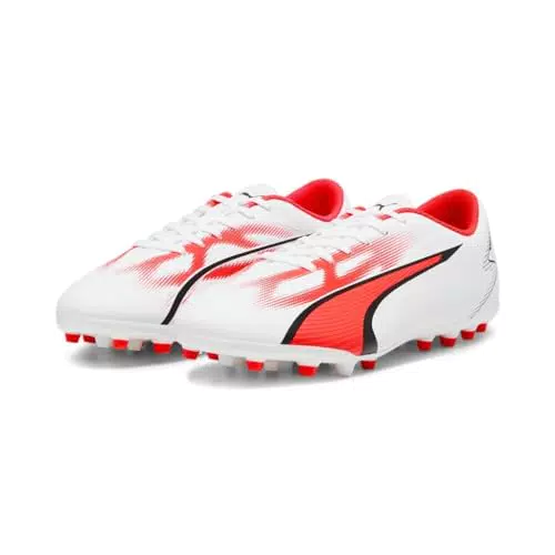 PUMA Ultra Play MG, Zapatillas de fútbol Hombre, Blanco Black Fire Orchid