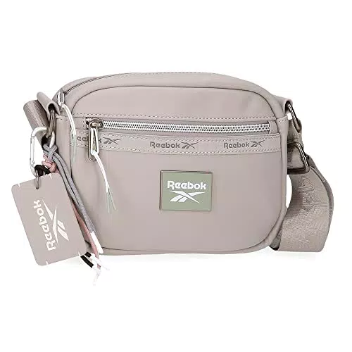 Reebok Tina Bandolera Gris 21x14x6 cms Piel sintética