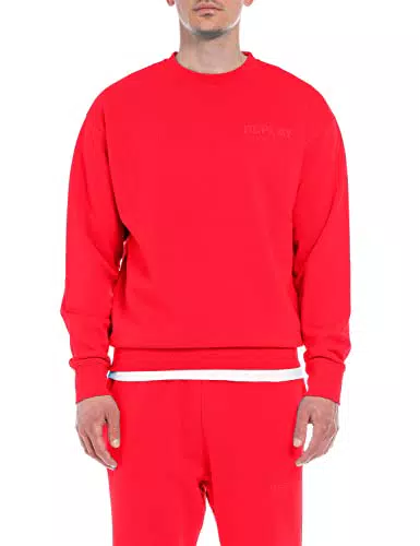 REPLAY M6521, Sudadera Hombre, Rojo, XX