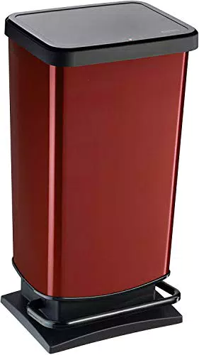 Rotho Paso, Cubo de basura de 40l con pedal y tapa, Plástico PP sin BPA