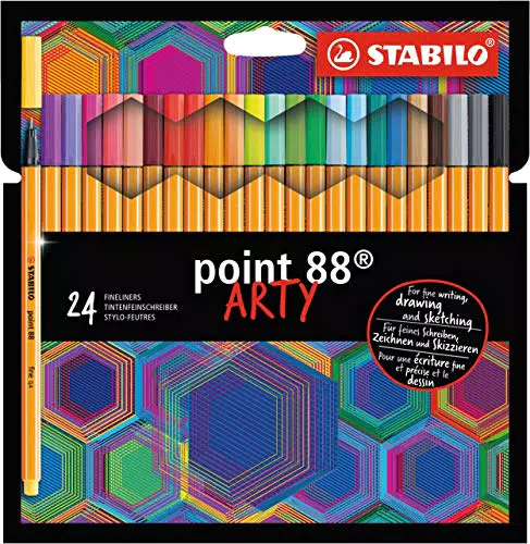 Rotulador stabilo point 88 punta de fibra arty line estuche carton de 24 unidades colores surtidos