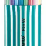 Rotulador stabilo punta de fibra pen 68 zebrui turquesa estuche de 20 unidades colores surtidos