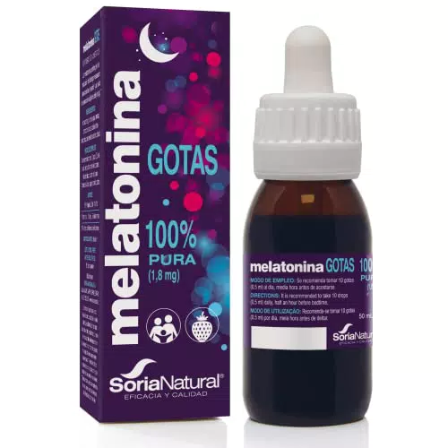 Soria Natural Melatonina Pura Gotas 1.8 mg - Sueño Melatonina Gotas para Dormir Profundamente