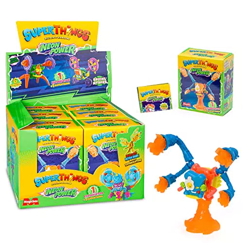 SUPERTHINGS Serie Neon Power, Colección Completa de 6 Exoskeletons
