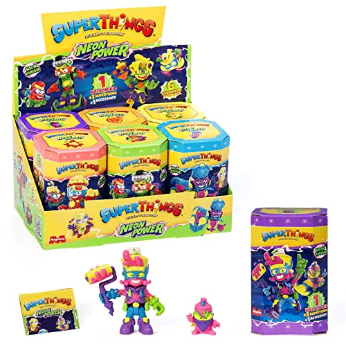 SUPERTHINGS Serie Neon Power, Colección Completa de los 6 Kazoom Kids