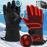 TITKBOW Guantes Calefactables Termicos Hombre para Esqui Moto Invierno Eléctricos Recargables 7