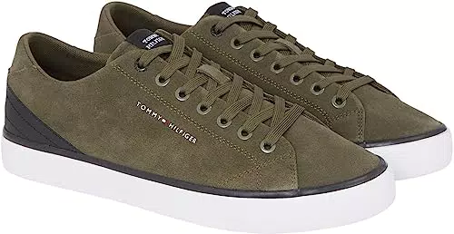 Tommy Hilfiger Hombre Sneaker vulcanizada Core Low Suede Zapatillas