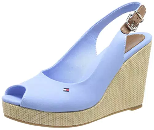Tommy Hilfiger Iconic Elena Sling Back Wedge, Sandalias con Punta Abierta Mujer